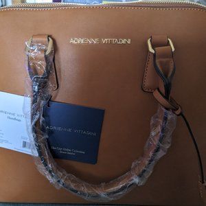 Adrienne Vittadini vegan tan dome satchel